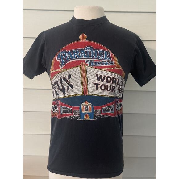 Vtg 80s STYX 81 World Tour At The Paradise Theatre T-Shirt 1981 Concert Tee M